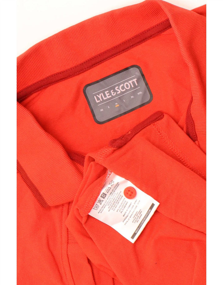 Męska koszulka polo Lyle & Scott z grafiką, średni czerwony poliester
