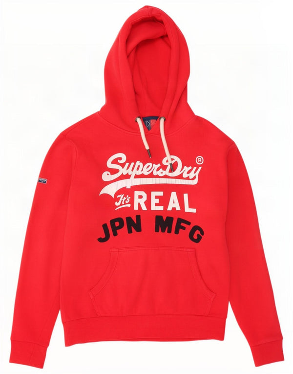 Męski sweter z kapturem Superdry z grafiką, duży, czerwony, bawełniany