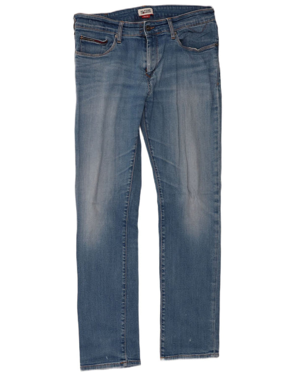 Męskie jeansy slim fit Tommy Hilfiger W34 L32 Niebieskie bawełniane