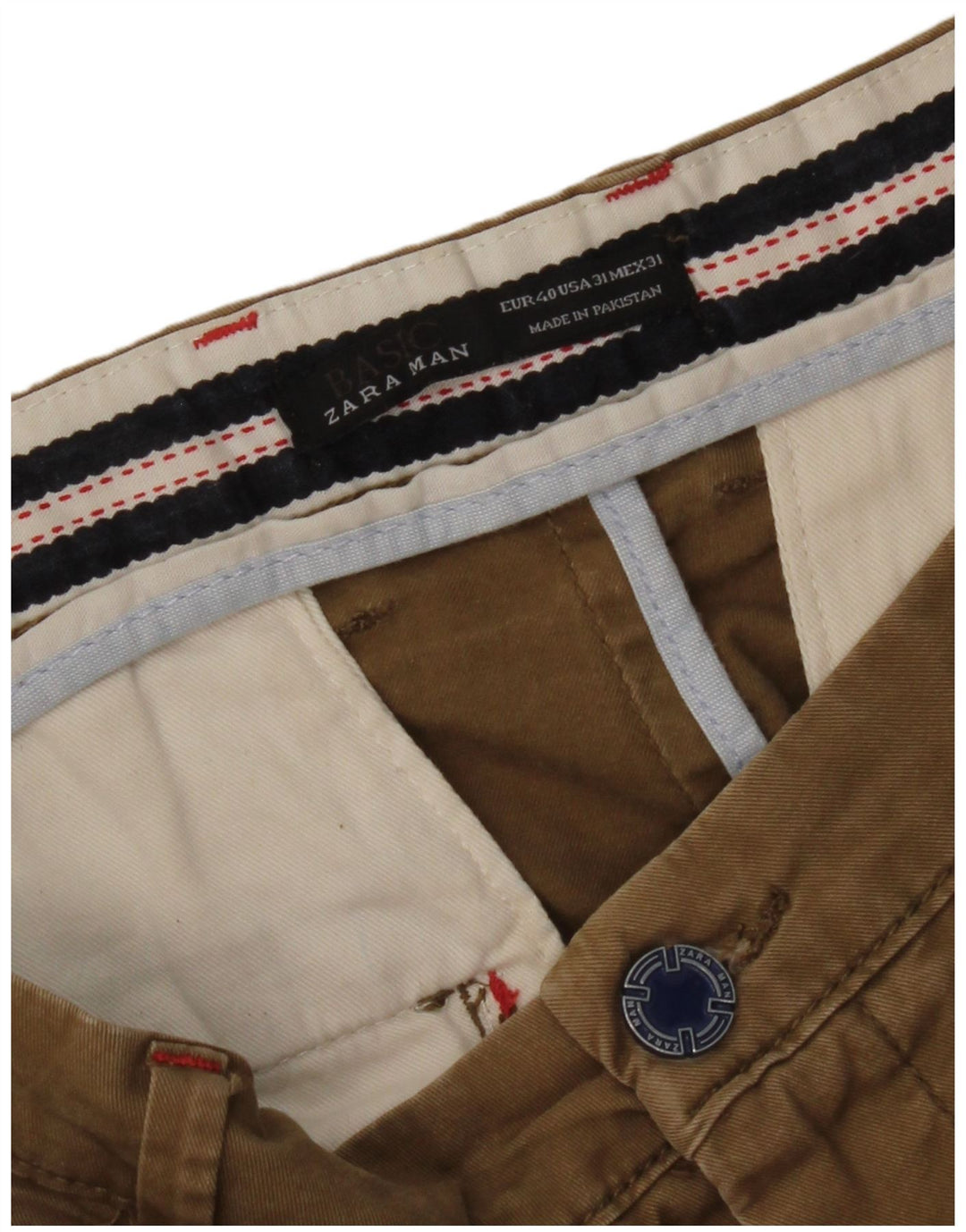 Męskie spodnie chino Zara EU 40 Medium W31 L33 brązowe