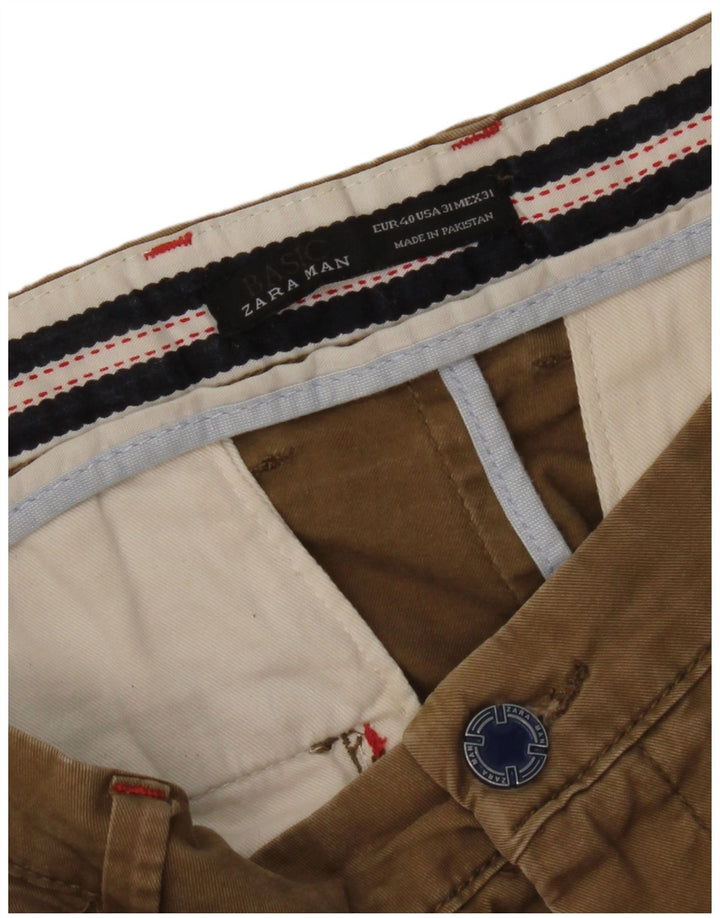 Męskie spodnie chino Zara EU 40 Medium W31 L33 brązowe