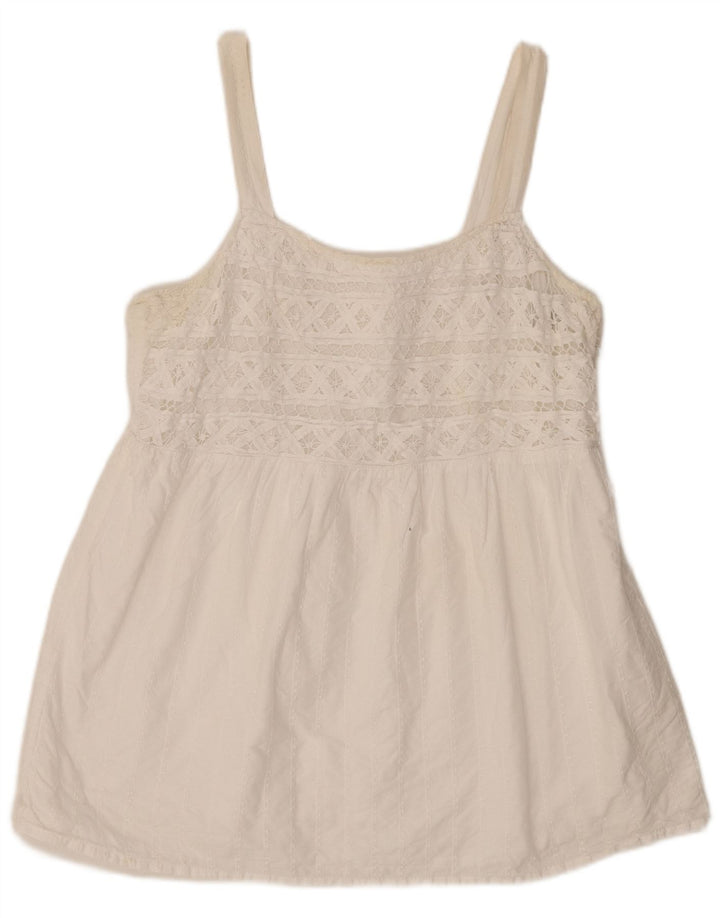 Damski top na ramiączkach Fat Face UK 18 XL, biała bawełna