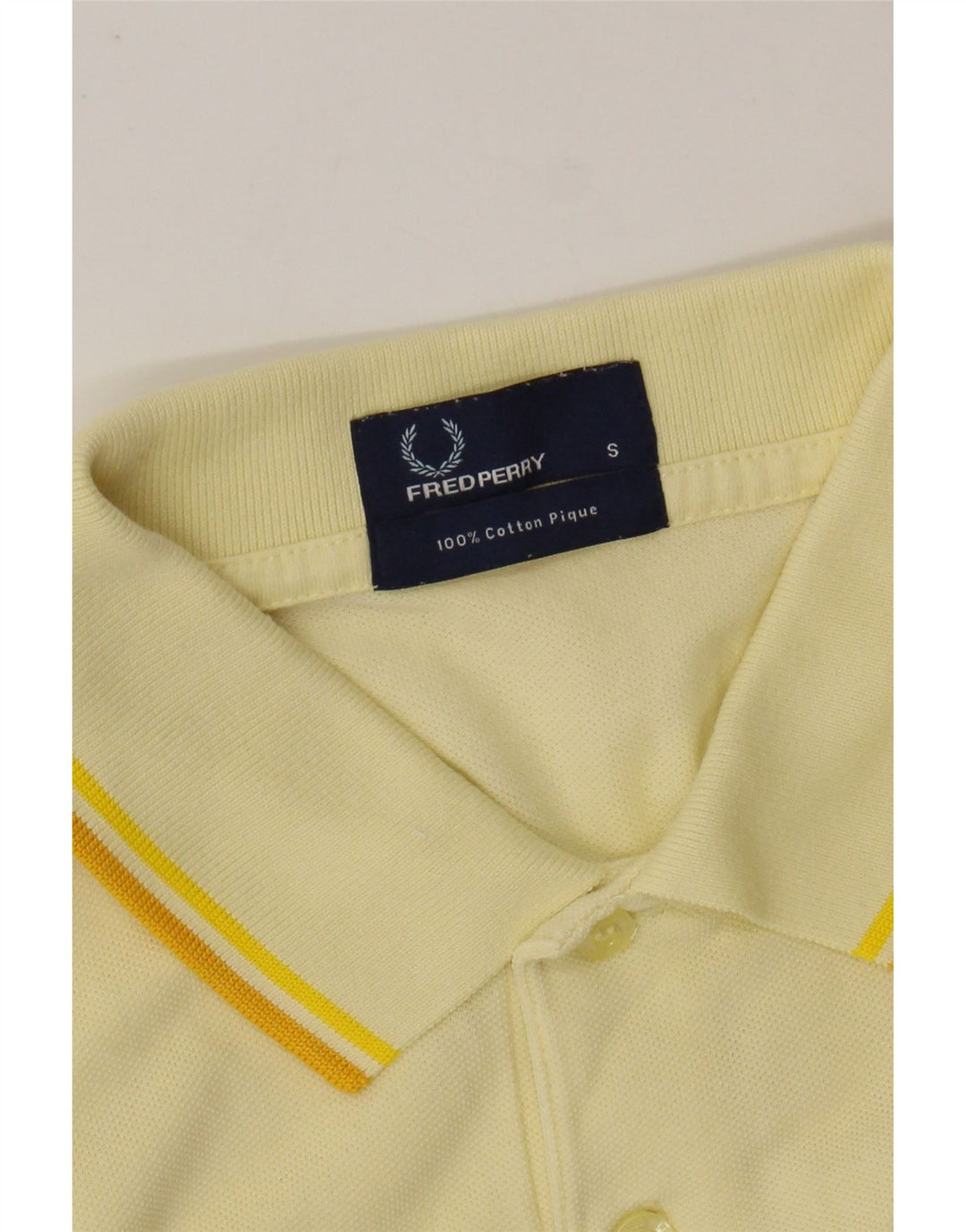 Męska koszulka polo FRED PERRY, mała, żółta, bawełniana