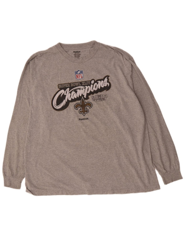 Reebok Męskie New Orleans Saints Graphic Top z długim rękawem 2XL Szare nakrapiane