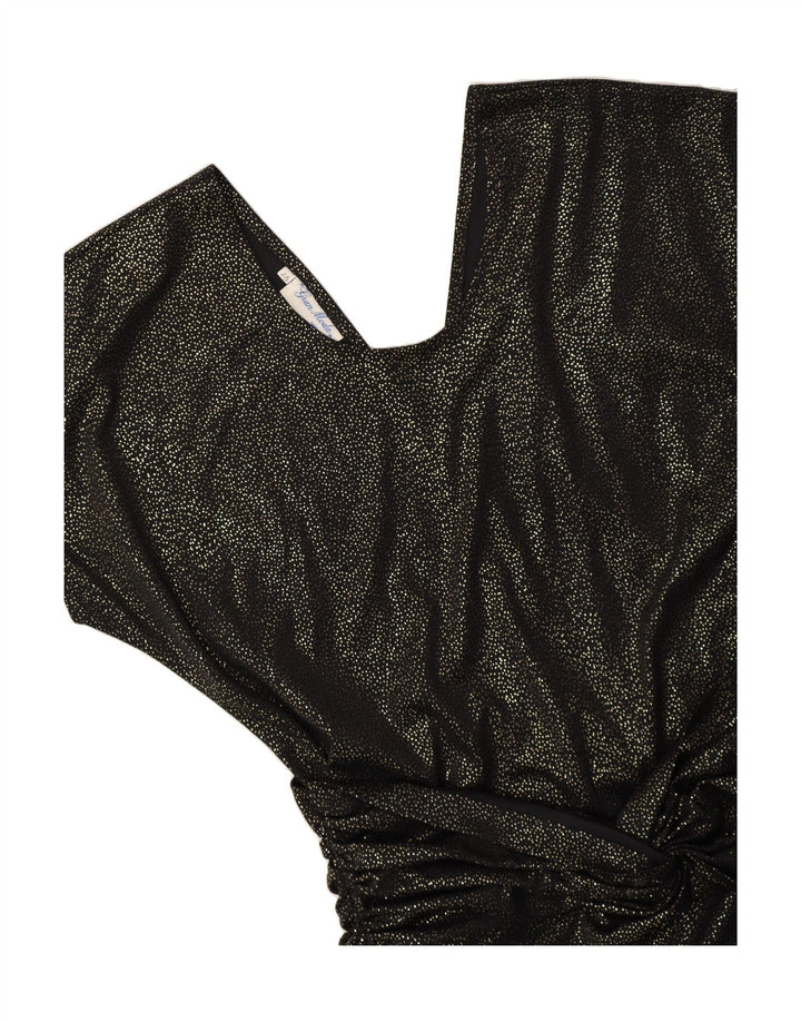 VINTAGE Womens Batwing Basic Dress IT 46 Large Black Flecked Polyester Vintage Vintage and Second-Hand Vintage from Messina Hembry 