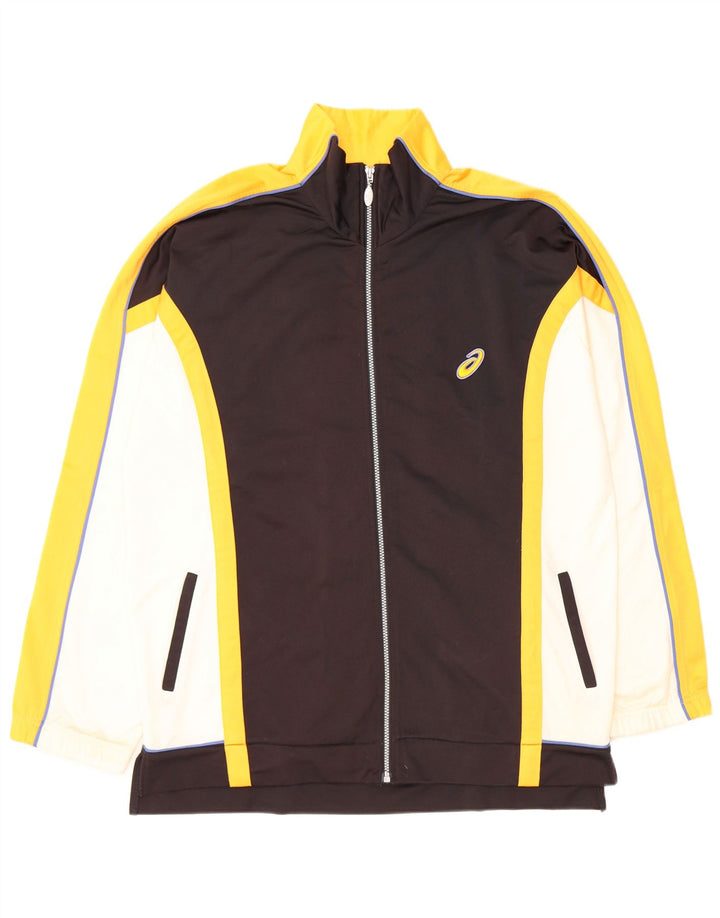 Męska kurtka dresowa ASICS z grafiką XL, czarny poliester z blokami kolorów