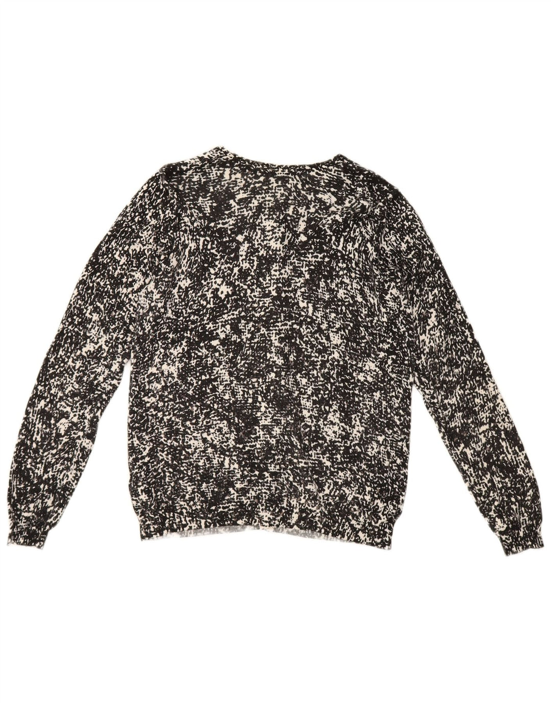 Marks & Spencer Damski sweter rozpinany z abstrakcyjnym wzorem UK 16, duży czarny