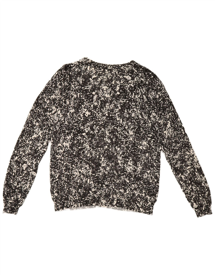 Marks & Spencer Damski sweter rozpinany z abstrakcyjnym wzorem UK 16, duży czarny