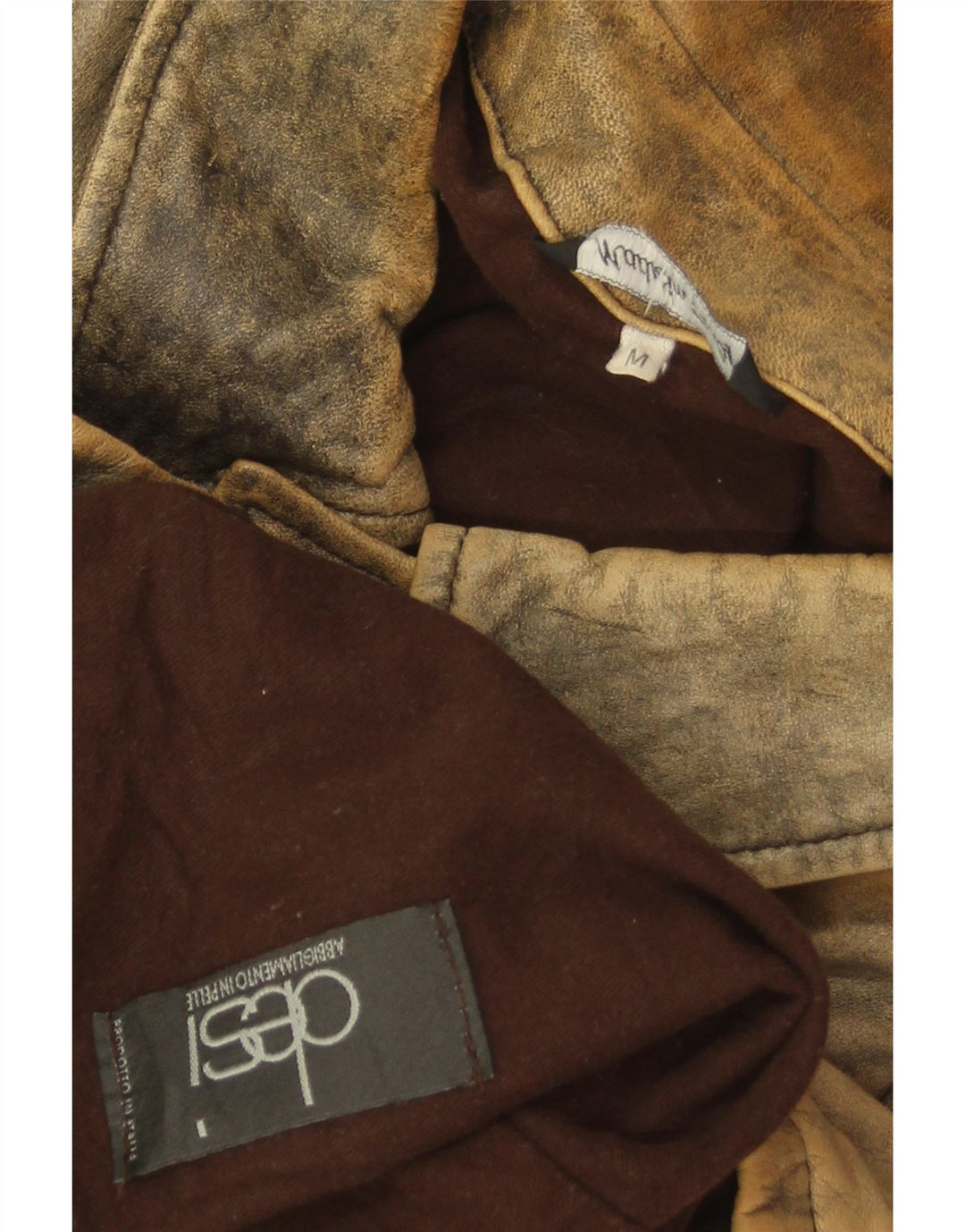 Desi Męska kurtka skórzana UK 38 Średnia brązowa skóra