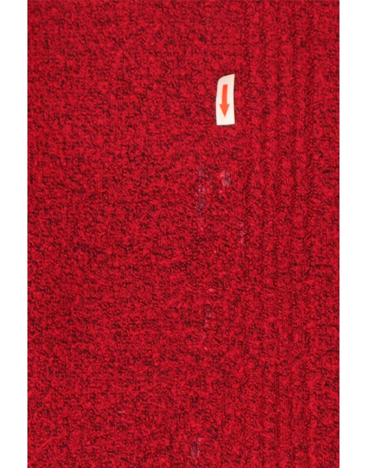 Marks & Spencer Damski sweter z dekoltem w łódkę, UK 14, średni, czerwony, nakrapiany
