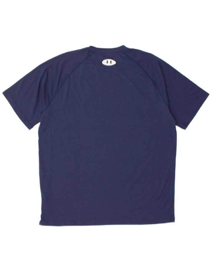 UNDER ARMOUR Męski T-shirt Top Mały Granatowy Poliester
