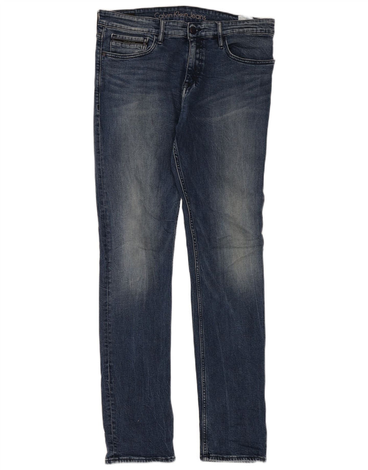 Męskie dżinsy Calvin Klein W34 L34 Niebieskie bawełniane