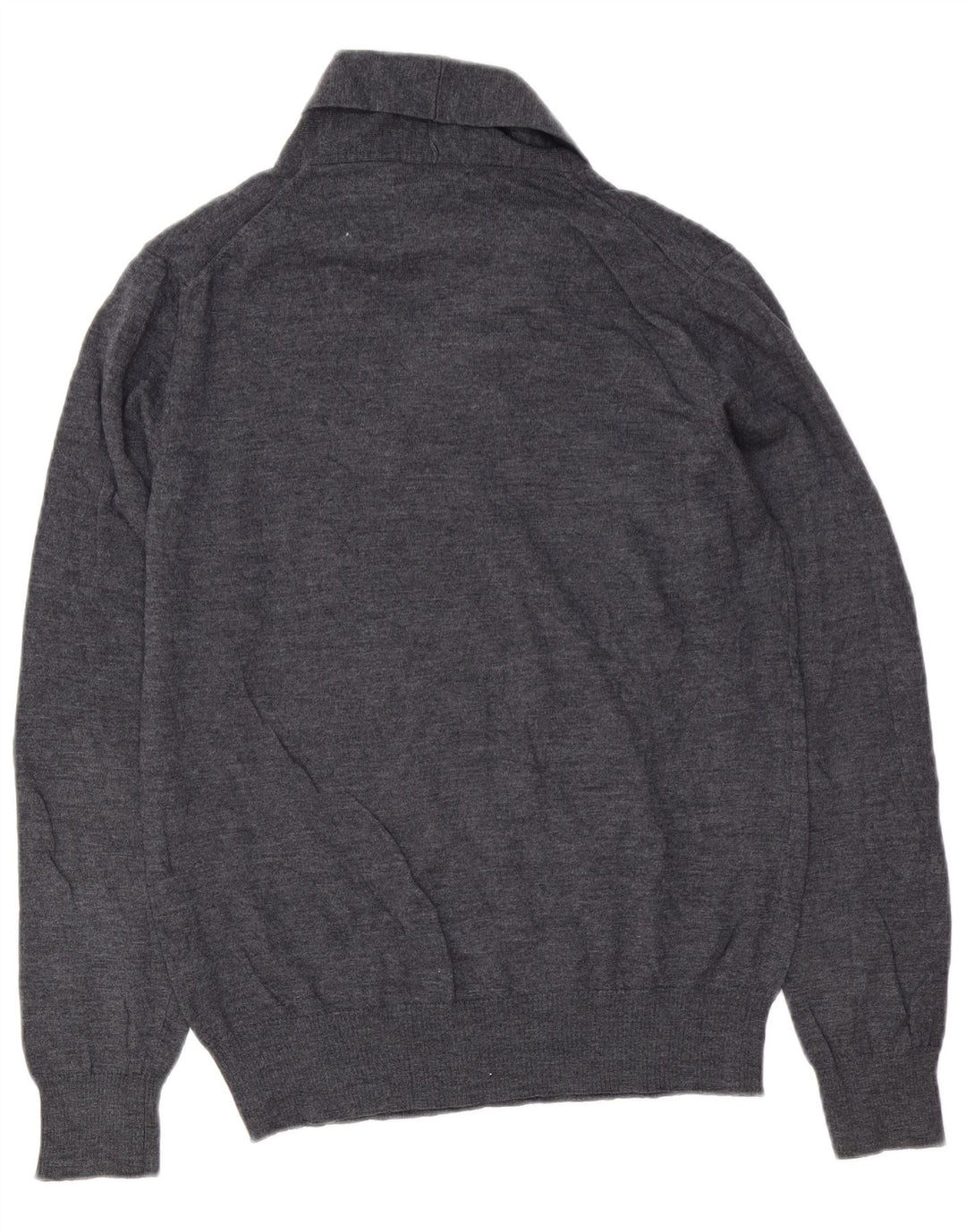 Męski sweter Zara z szalowym dekoltem, duży, szary, wełniany