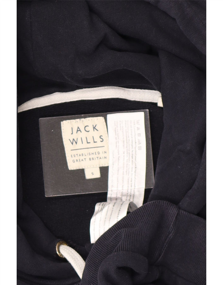 JACK WILLS Męski sweter z kapturem, mały, granatowy, bawełniany