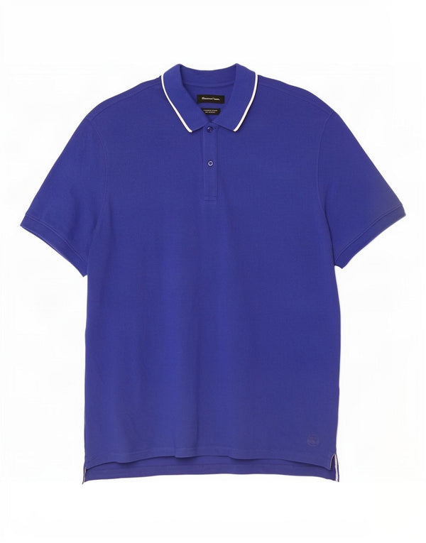 Męska koszulka polo Massimo Dutti 2XL, niebieska, bawełniana