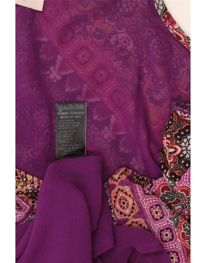 Marks & Spencer Damska sukienka letnia UK 16, duża, wielokolorowa, z poliestru w kwiaty