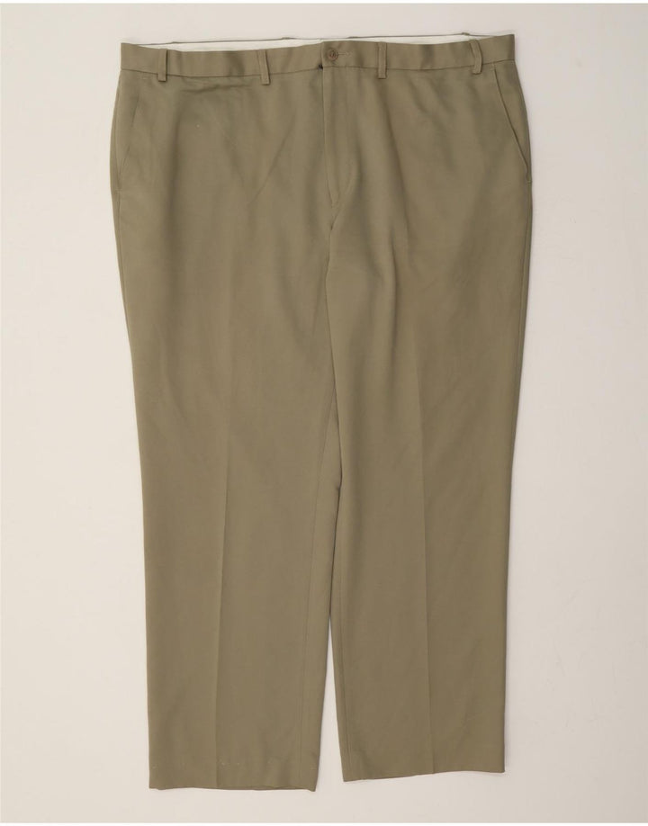 Marks & Spencer Męskie proste spodnie chino W44 L31 Beżowy poliester