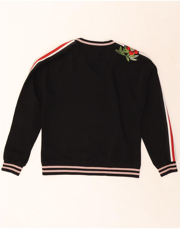 Damska bluza dresowa TED BAKER UK 14, średni czarny, kwiatowy poliester