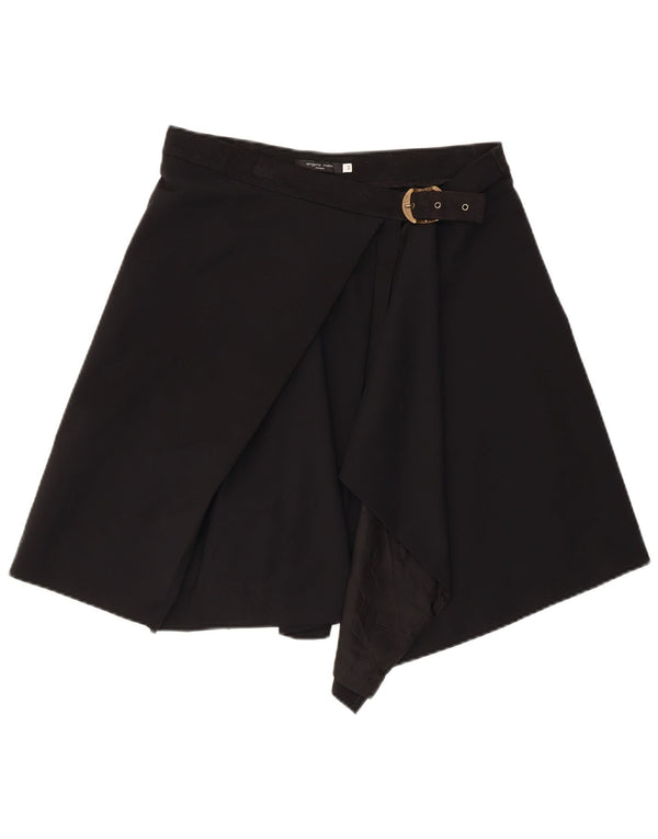 ANGELA MELE Womens Wrap Skirt IT 44 Medium W30 Black Wool