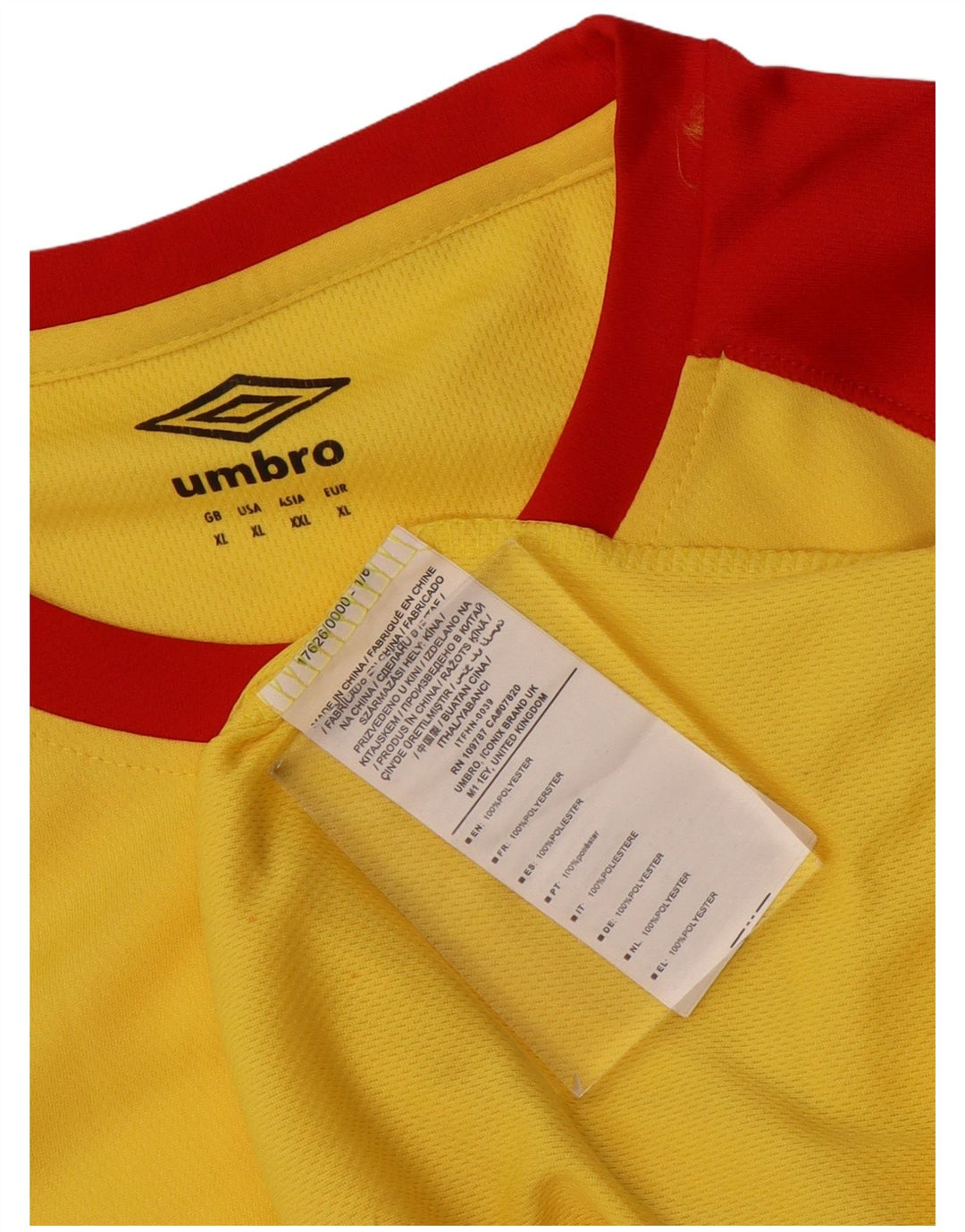 T-shirt męski Umbro Top XL, żółty, kolorowy poliester