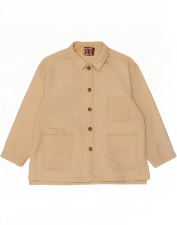 Smith & Brooks Womens Oversized Utility Jacket UK 12 Medium Beige Ramie