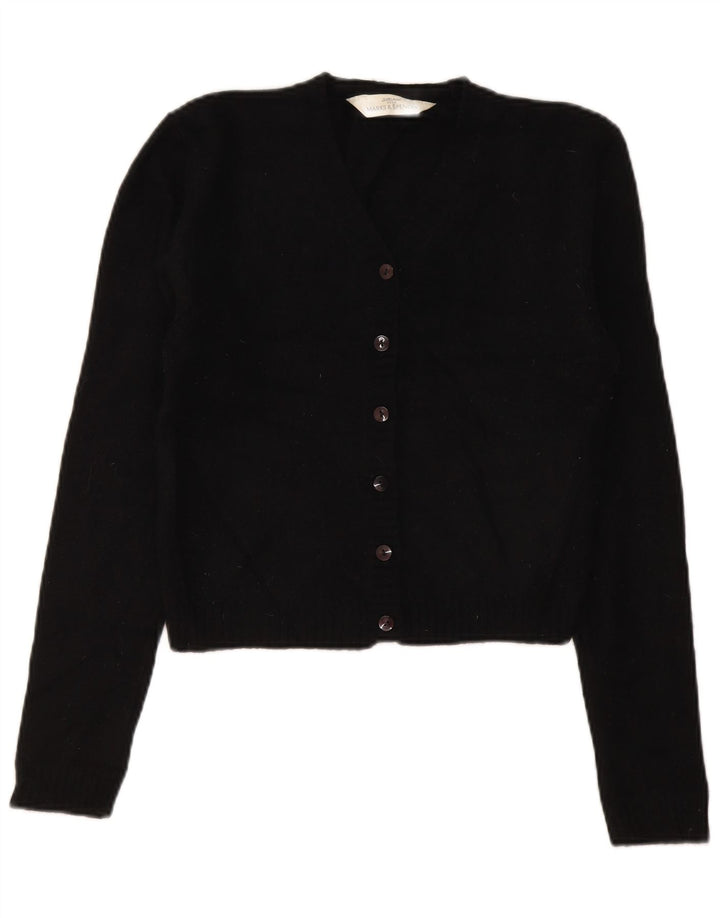 Marks & Spencer Damski sweter kardigan UK 8 Small Black Lambswool
