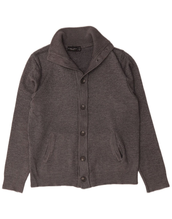 Męski sweter Zara, duży, szary, wełniany