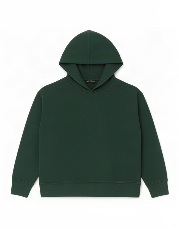 Damski sweter oversize z kapturem Zara UK 16, duży, zielony, bawełniany
