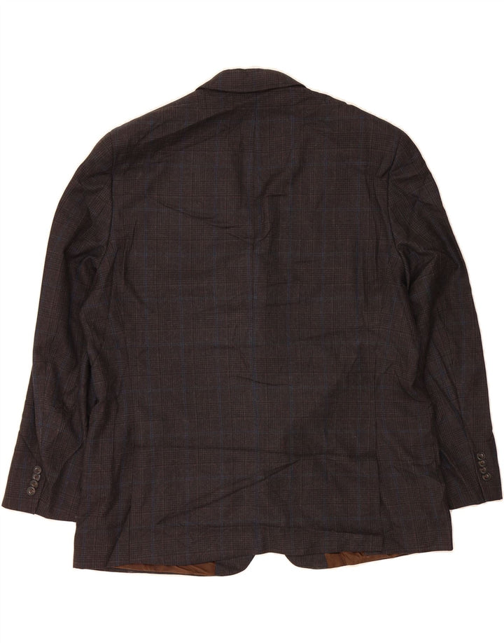 MICHAEL KORS Mens 2 Button Blazer Jacket IT 48 Medium Brown Check Rayon Vintage Michael Kors and Second-Hand Michael Kors from Messina Hembry 