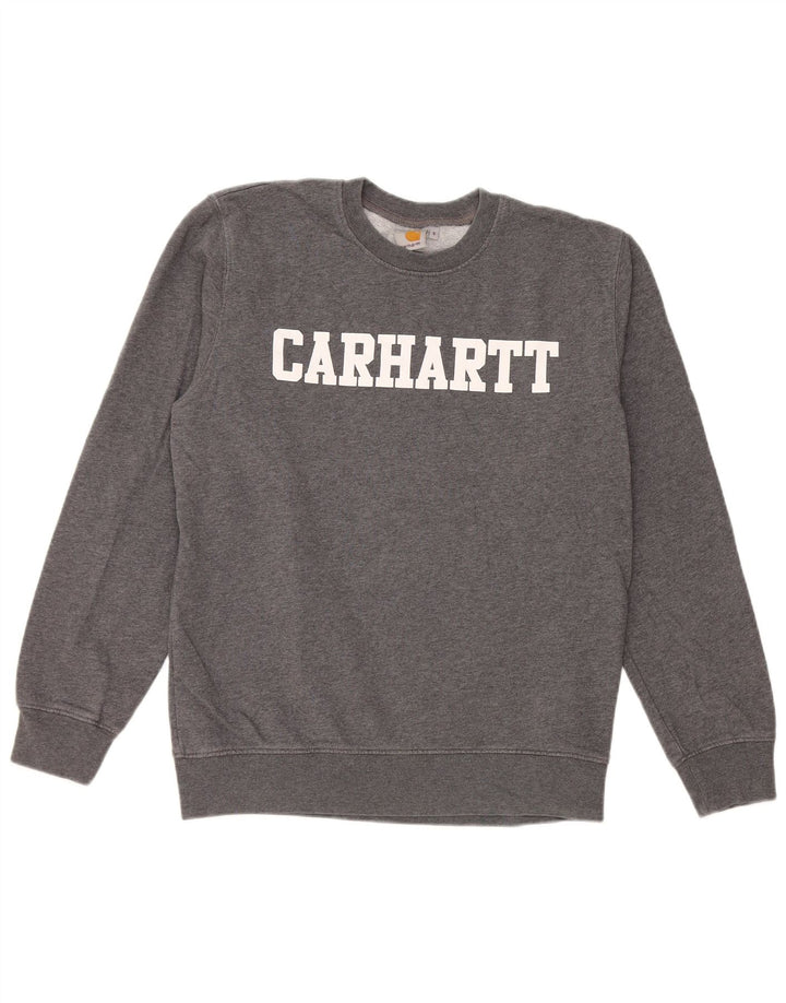 Męska bluza z grafiką Carhartt, mała, szara, bawełniana