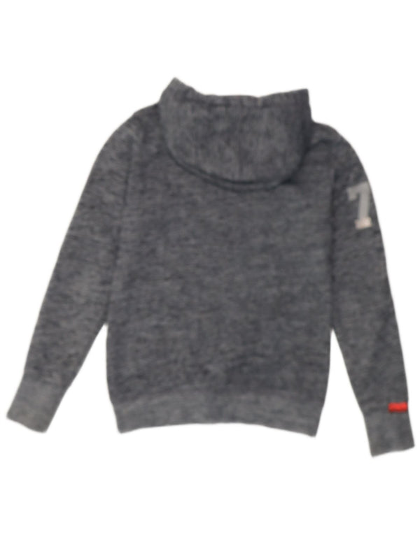 Damski sweter z kapturem Superdry Graphic UK 10, mały, granatowy, z bawełny w cętki
