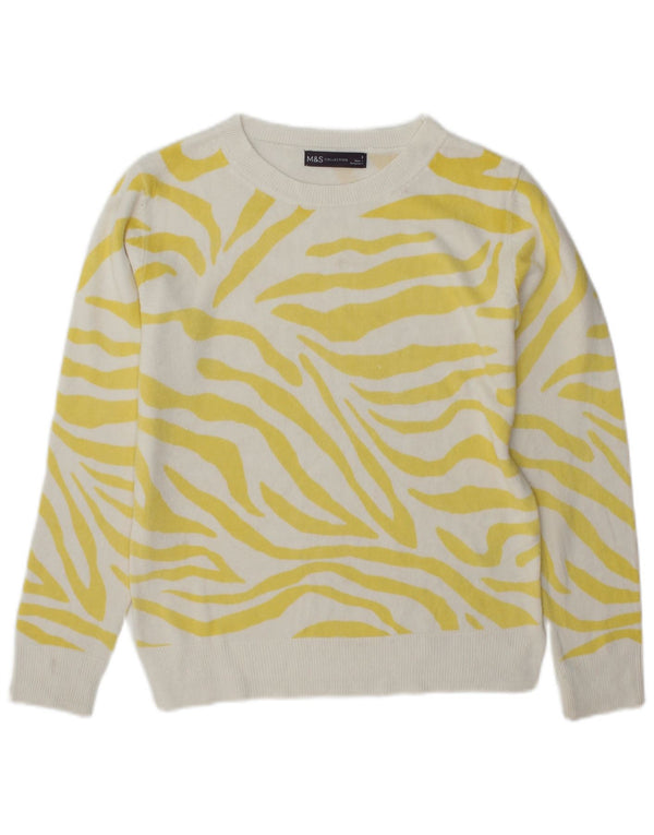Marks & Spencer Womens Boat Neck Jumper Sweater UK 8 Small Yellow