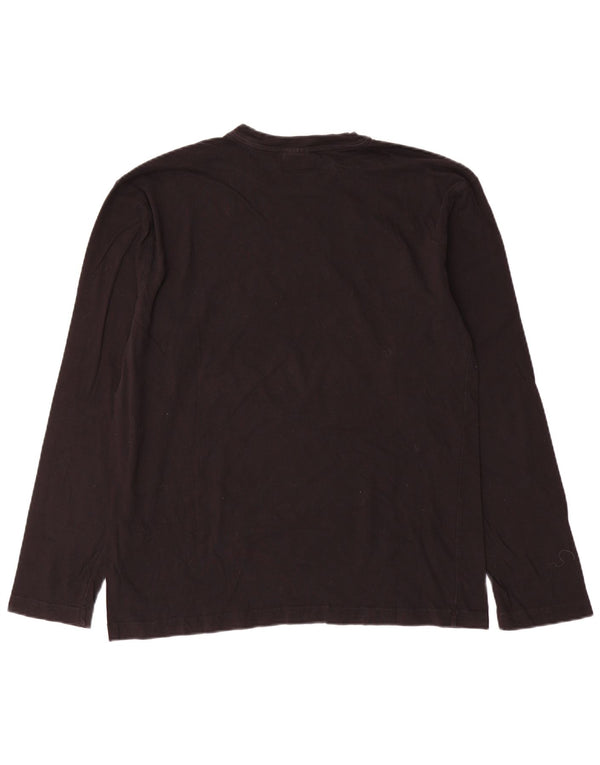 Męski graficzny top Champion z długim rękawem, duży, czarny, bawełniany