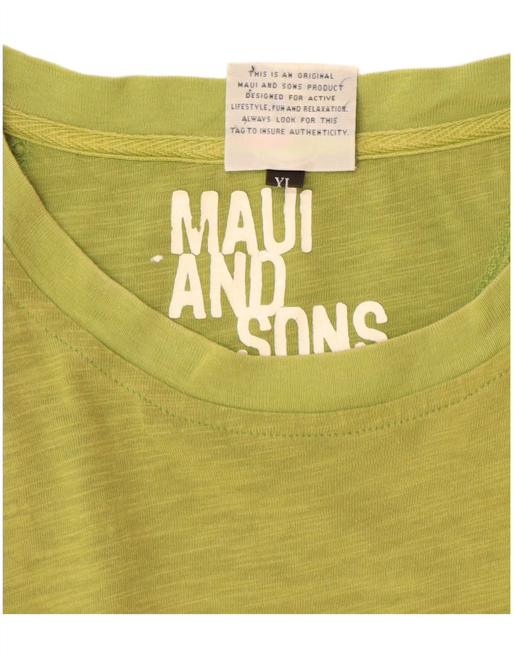 T-shirt damski MAUI AND SONS UK 18 XL, bawełniany w zielone plamki