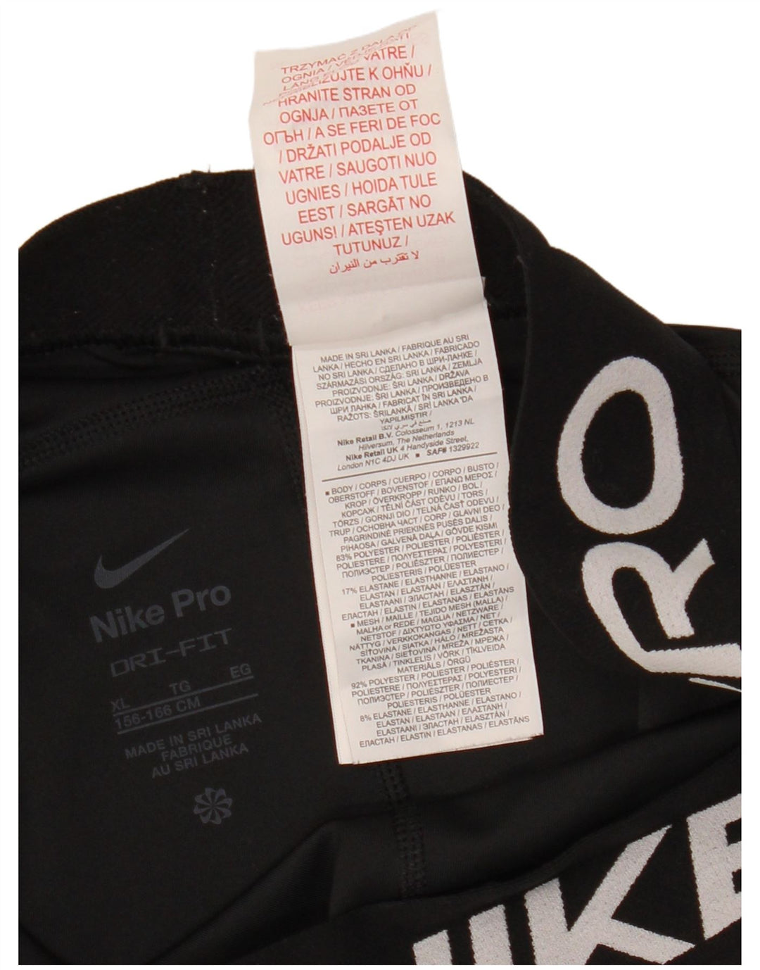 Dziewczęce legginsy NIKE Dri Fit z grafiką, 13-14 lat, XL, czarny poliester