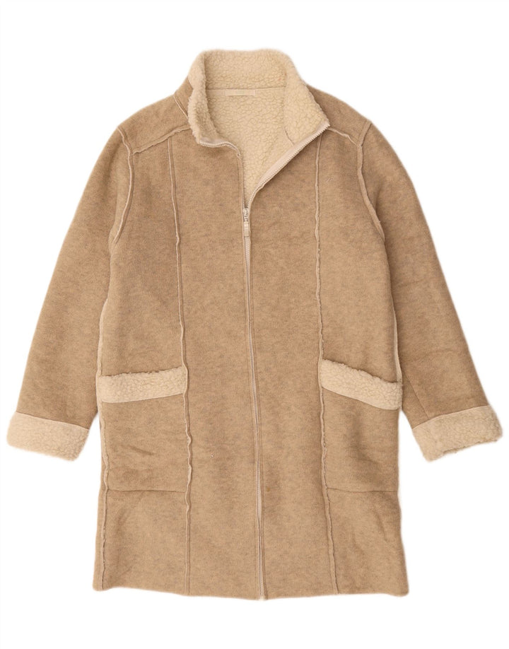 Marks & Spencer Damski płaszcz oversize Sherpa UK 10 Small Beige Flecked