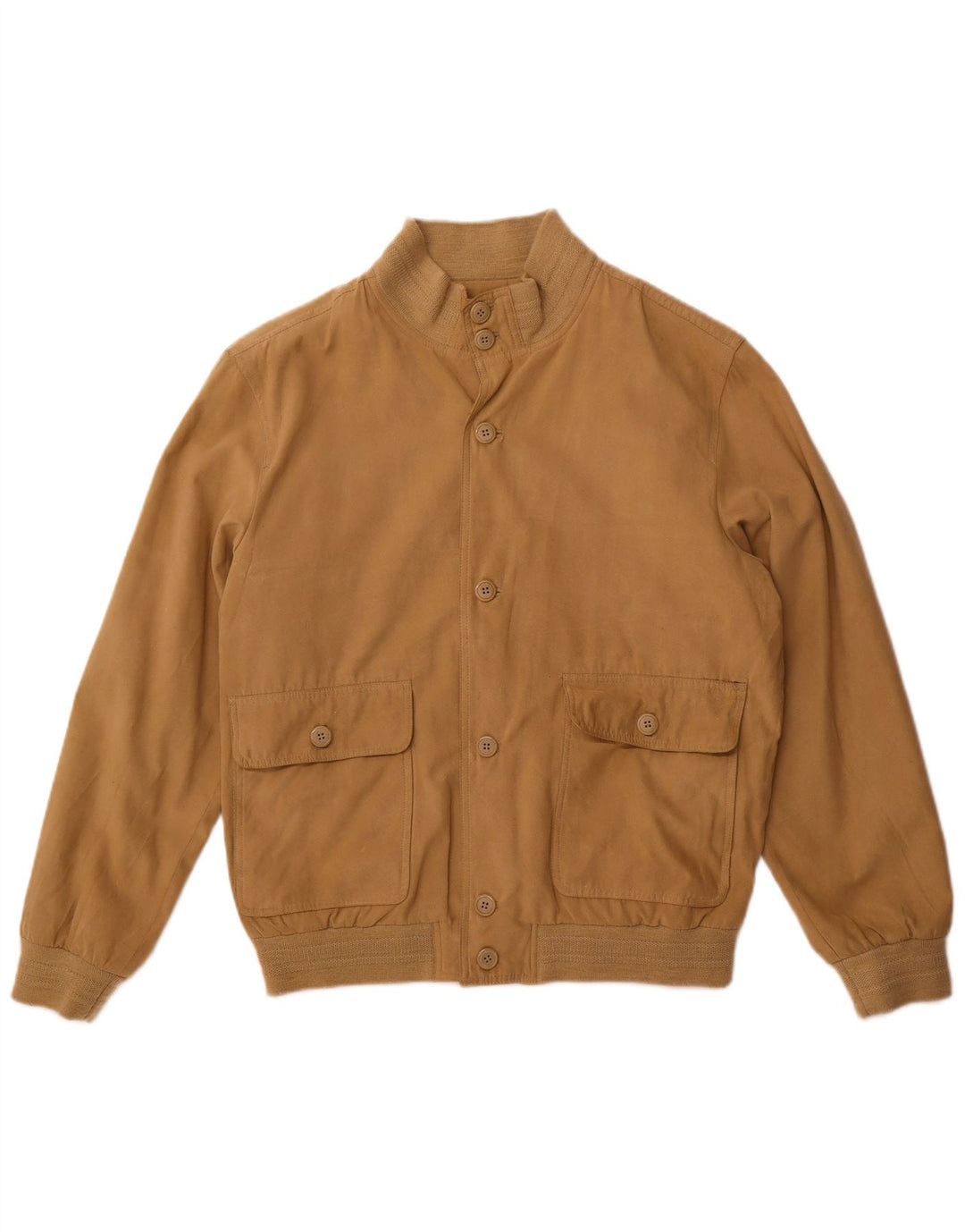 Męska kurtka bomber w stylu vintage UK 38, średni beżowy poliester