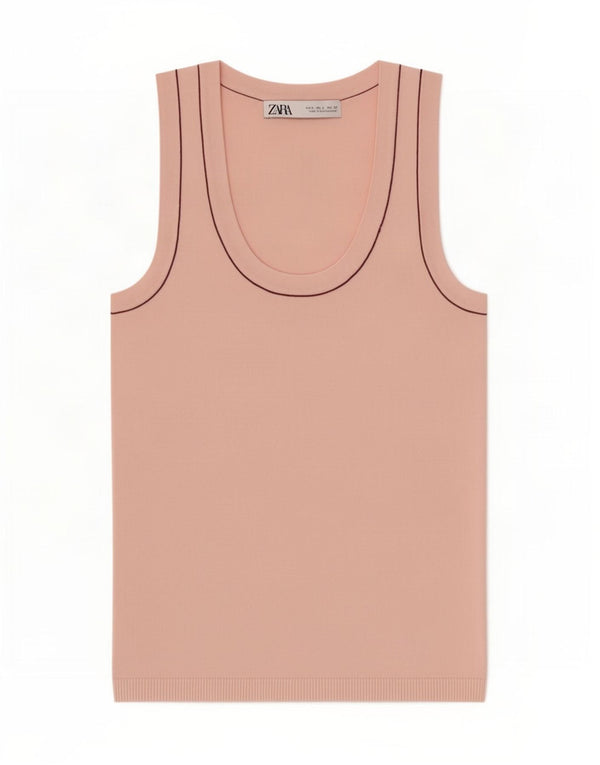 Top damski z kamizelką Zara UK 8 Small Pink wiskoza