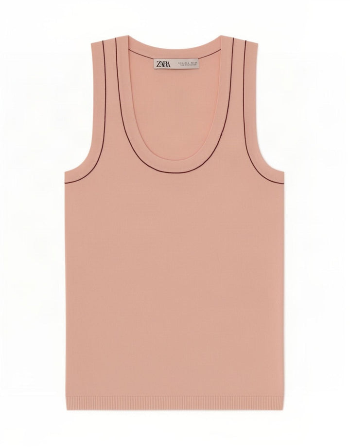 Top damski z kamizelką Zara UK 8 Small Pink wiskoza