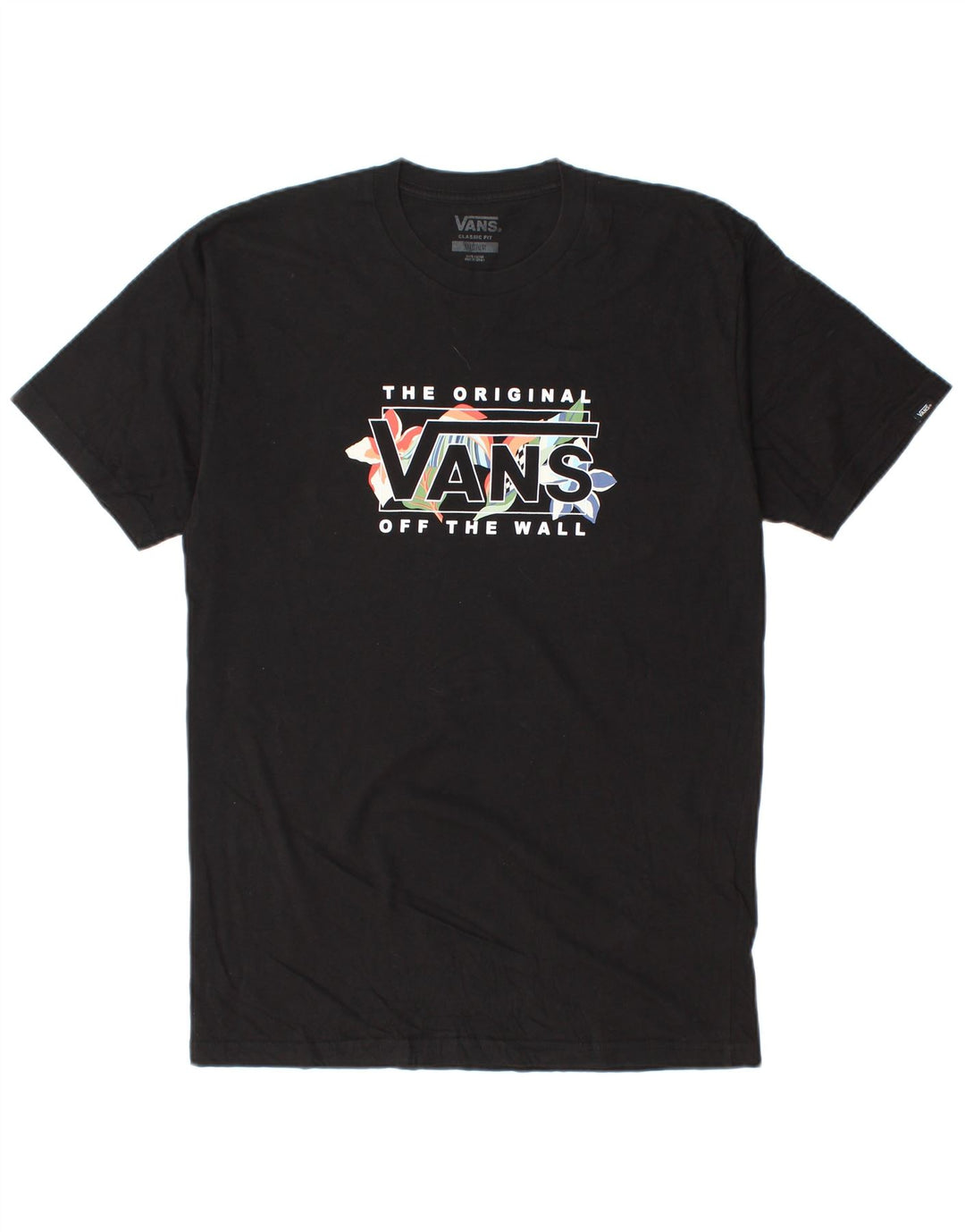Męski T-shirt Vans o klasycznym kroju z grafiką, średni czarny, bawełniany