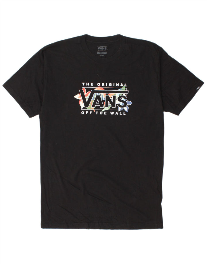 Męski T-shirt Vans o klasycznym kroju z grafiką, średni czarny, bawełniany