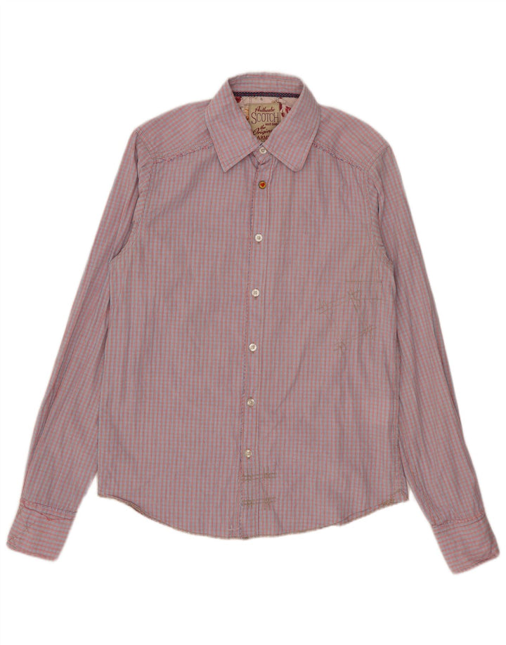 Koszula męska Scotch & Soda, mała, bawełniana w czerwoną kratę