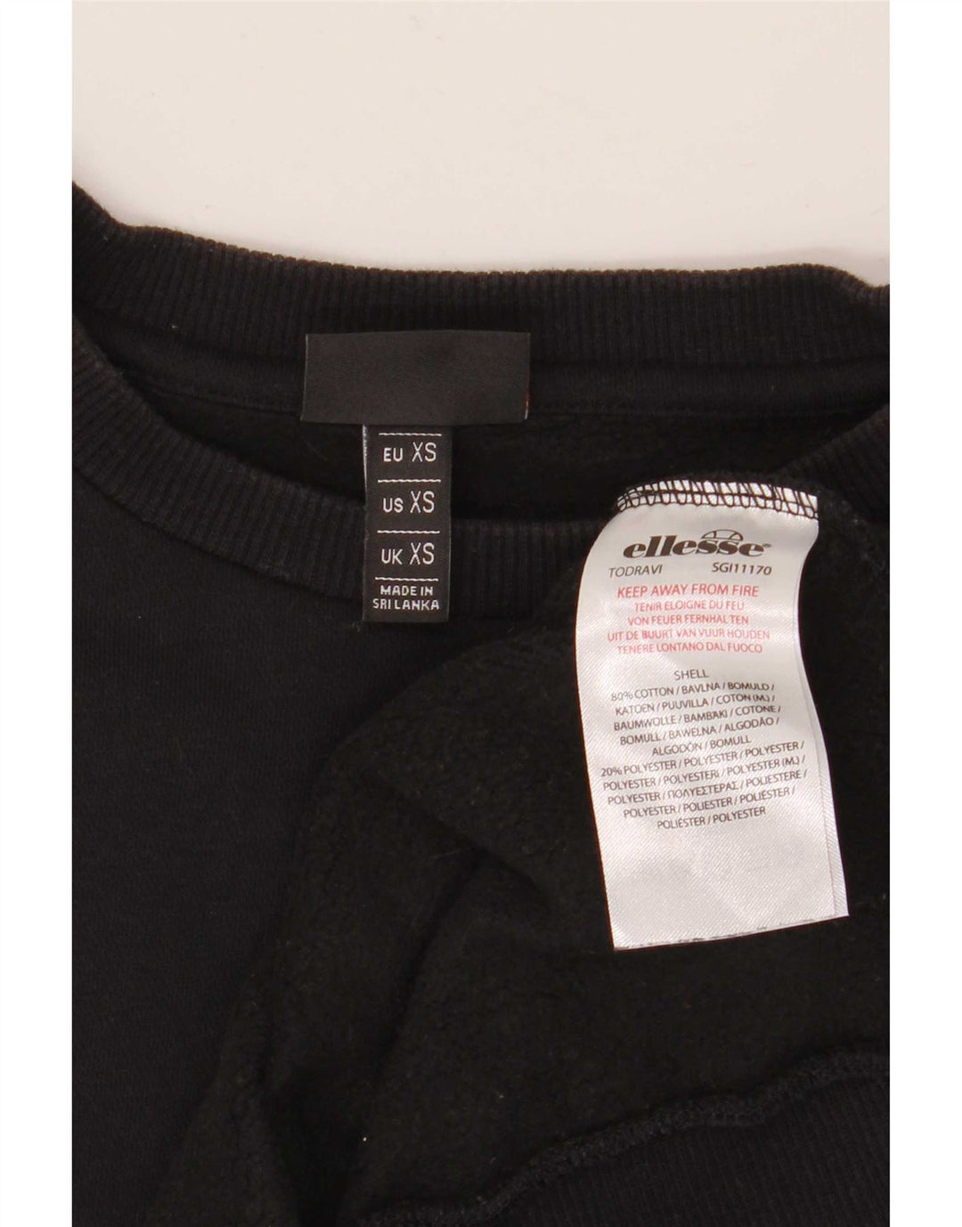 Męska bluza z grafiką Ellesse, sweter XS, czarna bawełna