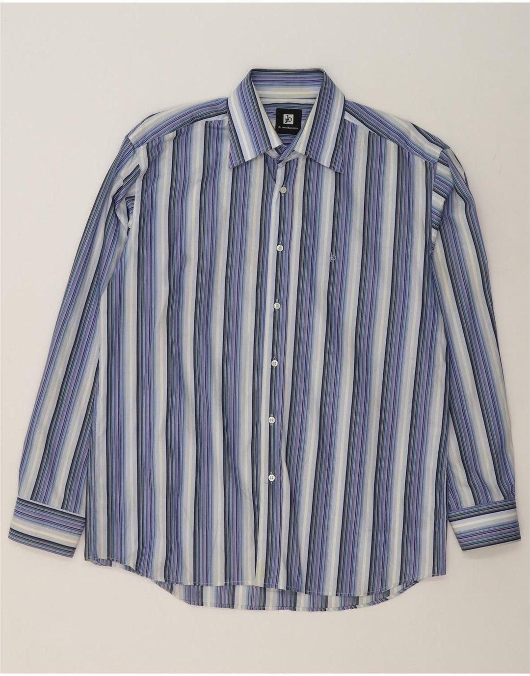 ROCCOBAROCCO Mens Shirt Size 41 Large Blue Striped Cotton Vintage Roccobarocco and Second-Hand Roccobarocco from Messina Hembry 