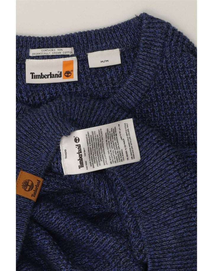Męski sweter Timberland z okrągłym dekoltem, średnioniebieski, bawełniany
