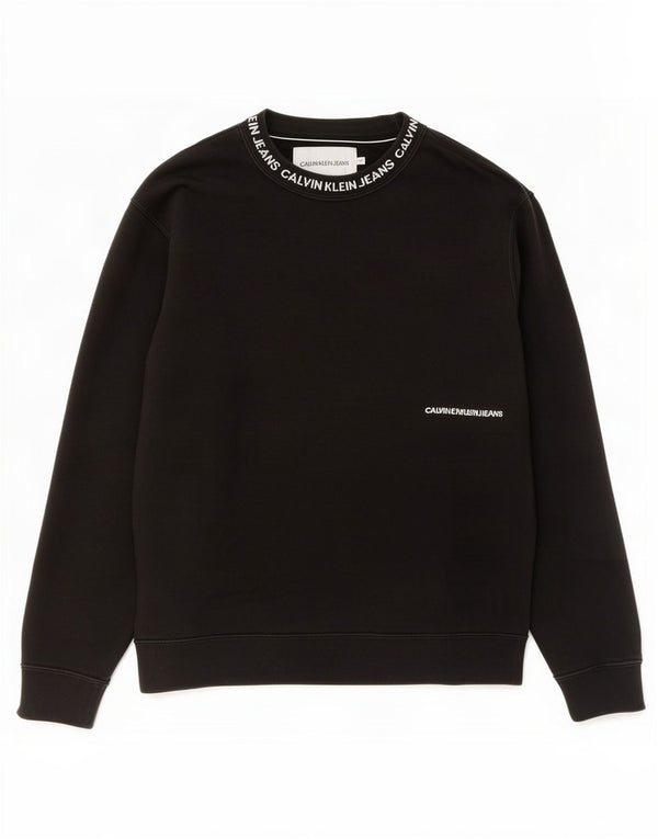 Męska bluza z grafiką Calvin Klein Jeans, średnia czarna, bawełniana
