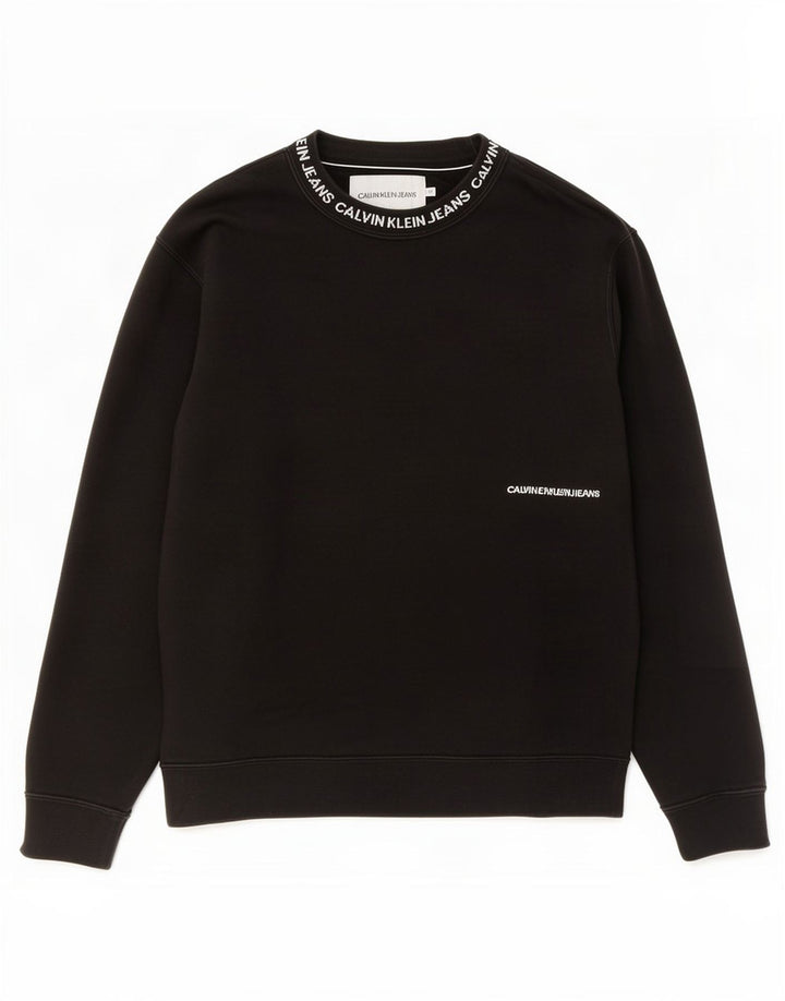 Męska bluza z grafiką Calvin Klein Jeans, średnia czarna, bawełniana
