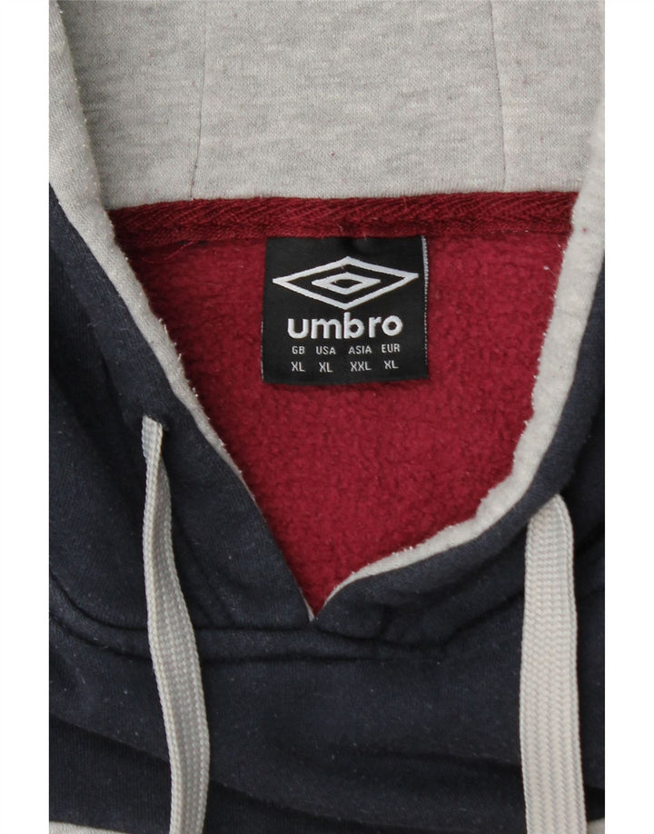 UMBRO Męski sweter z kapturem XL, bordowy, bawełniany z blokami kolorów