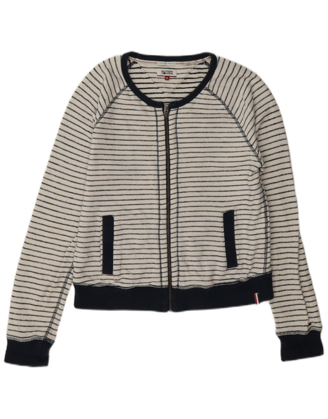 Damska kurtka dresowa Tommy Hilfiger UK 14 w średnie białe paski