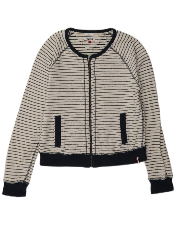 Damska kurtka dresowa Tommy Hilfiger UK 14 w średnie białe paski